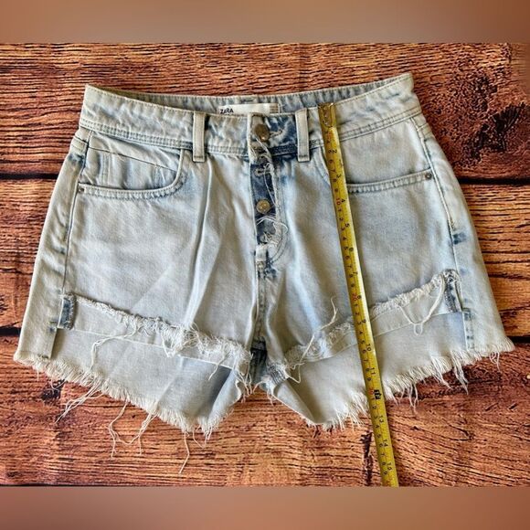 Zara Womens Button Fly Denim‎ Shorts Size 2 - Picture 6 of 7